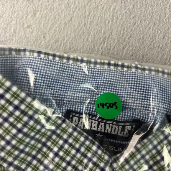 Panhandle Slim Western‎ Shirt Mens Large Green Plaid Pearl Snap Cowboy Flip Cuff - Picture 8 of 8